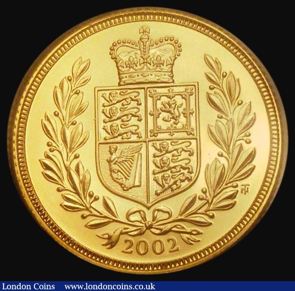 Sovereign 2002 Shield Reverse, Marsh 316, S.SC5 BU still sealed in the original Royal Mint plastic : English Coins : Auction 185 : Lot 2160