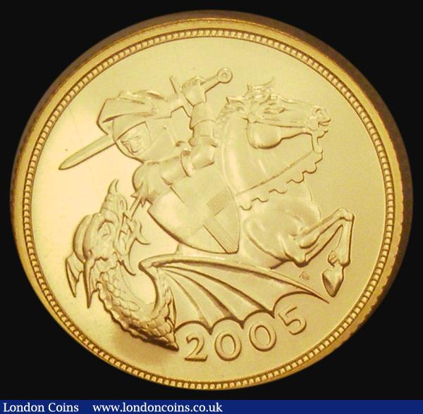 Sovereign 2005 Modern St. George, Marsh 321, S.SC6, BU still sealed in the Royal Mint plastic : English Coins : Auction 185 : Lot 2163