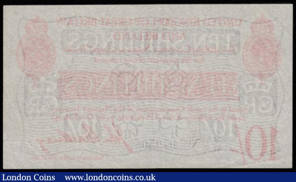 Ten Shillings Bradbury T13.1 1915, series V/42 070506, portrait King George V at top left, (Pick348a), GVF-EF desirable thus : English Banknotes : Auction 185 : Lot 23