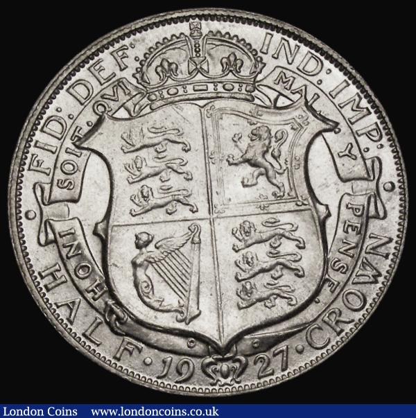 Halfcrown 1927 First Reverse ESC 775, Bull 3730, Davies 1691 dies 4D, Lustrous UNC with some minor contact marks, a most attractive example : English Coins : Auction 185 : Lot 2596