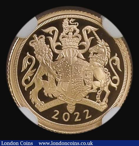 London Coins : A185 : Lot 2670 : Quarter Sovereign 2022 Queen Elizabeth II Platinum Jubilee S.SA6 Gold Proof in an NGC holder and gra...