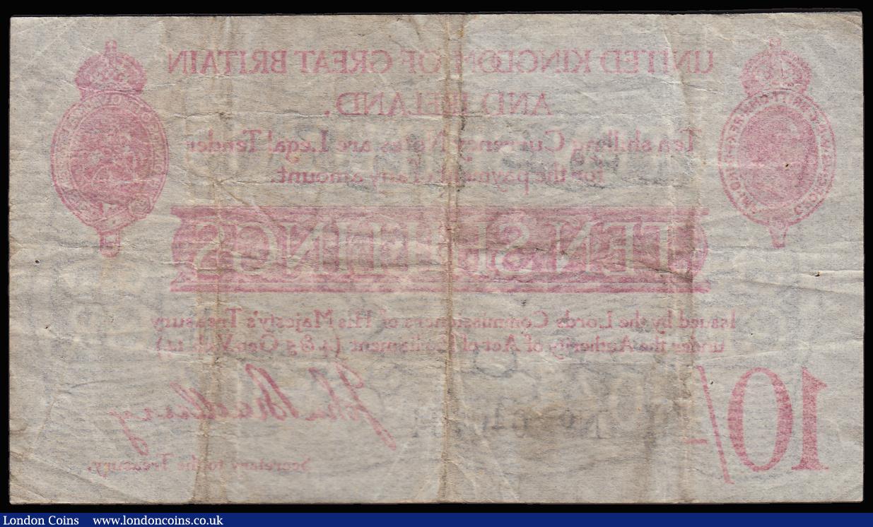 London Coins : A185 : Lot 28 : Ten Shillings Bradbury George V  T15 issued 1915, Dardanelle issue with Arabic overprint for 60 Pias...