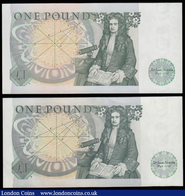 One Pound Somerset B341 issued 1981 (2) very first and very last run AN01 480130 and DY21 995192 both UNC : English Banknotes : Auction 185 : Lot 292