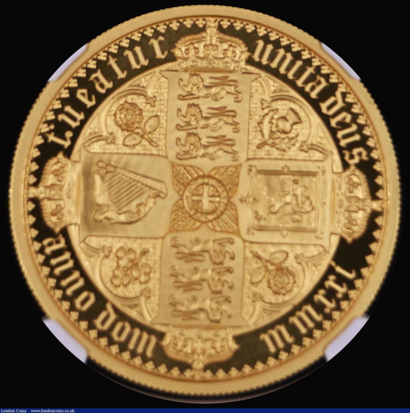 London Coins : A185 : Lot 2983 : Two Hundred Pounds 2021 The Great Engravers - William Wyon - Gothic Crown Reverse, 2oz. of .999 gold...