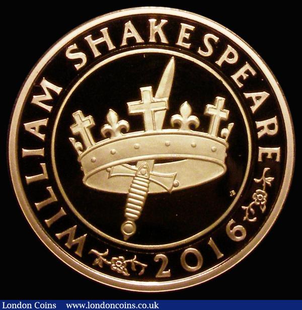 Two Pounds 2016 Shakespeare - Histories Gold Proof S.K39 FDC uncased in capsule, no certificate, only 238 issued, including those in the Gold Proof Set : English Coins : Auction 185 : Lot 2993