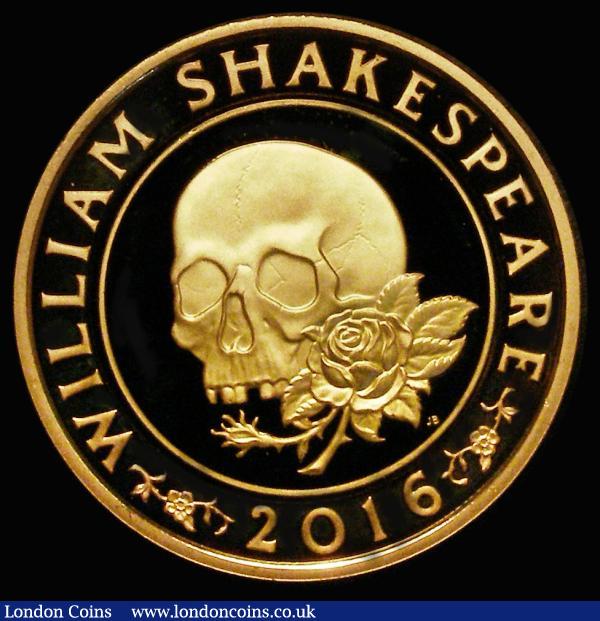Two Pounds 2016 Shakespeare Tragedies Gold Proof S.K40 FDC uncased in capsule, no certificate, only 291 issued, including those in the Gold Proof Set : English Coins : Auction 185 : Lot 2995