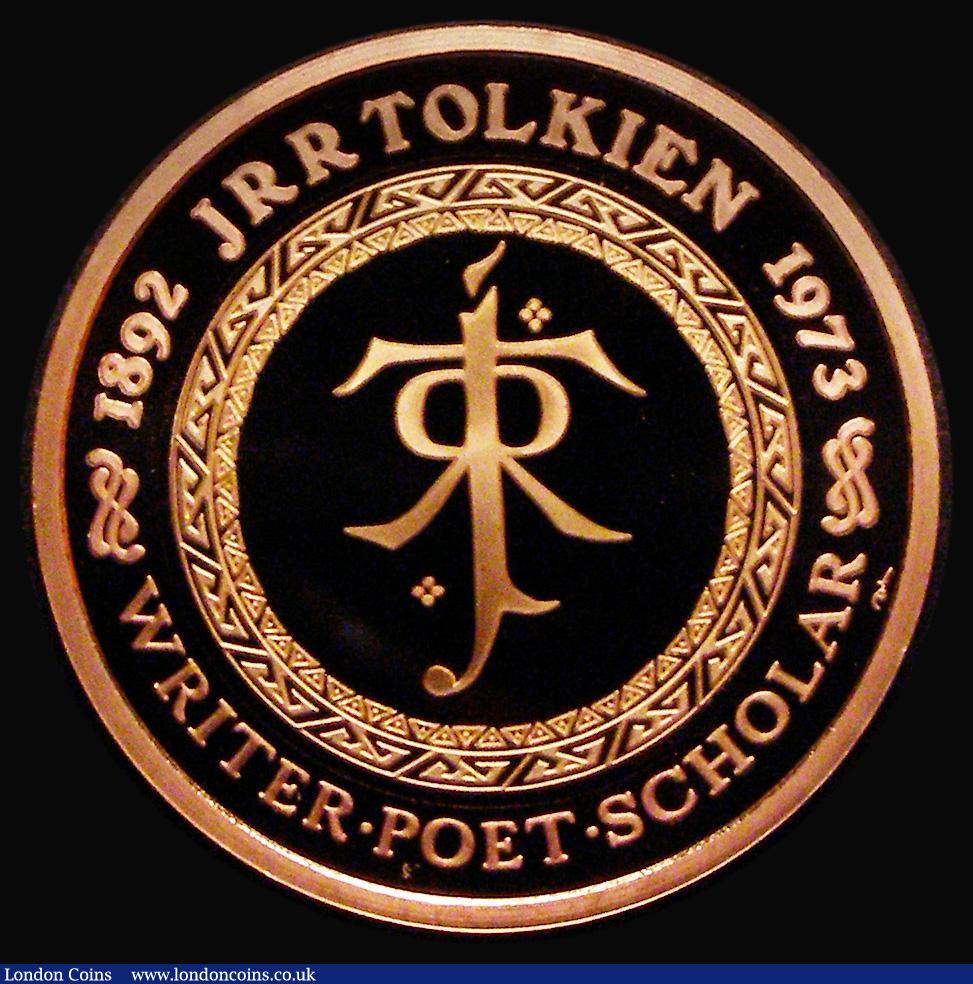 London Coins : A185 : Lot 3000 : Two Pounds 2023 J.R.R. Tolkien 50th Anniversary of his Death, Gold Proof FDC uncased in capsule, no ...