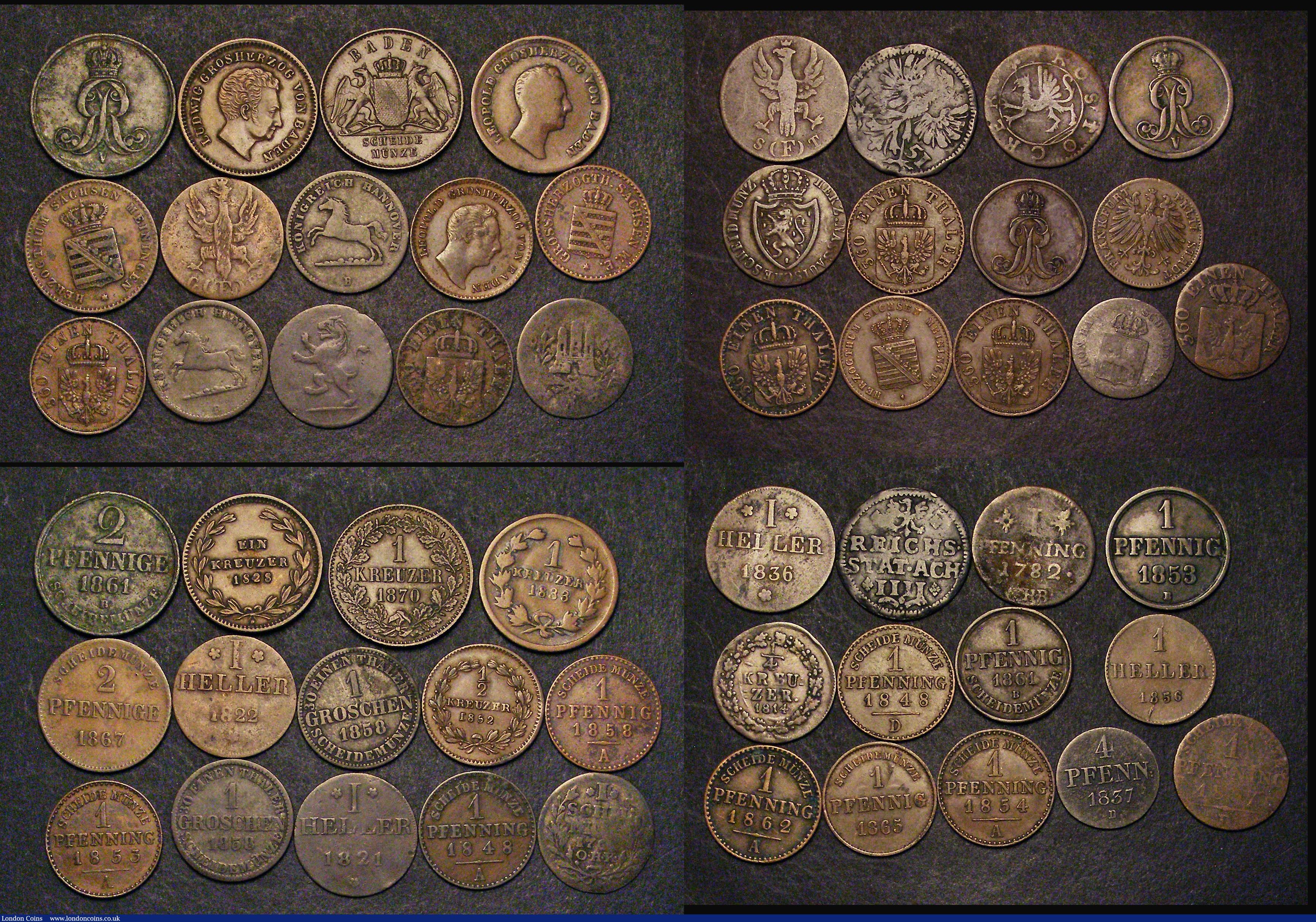 London Coins : A185 : Lot 3372 : German States - 18th and 19th Century Copper and Bronze issues (51) includes Anhalt, Aanhalt-Bernbur...