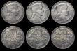 London Coins : A185 : Lot 3464 : Latvia Five Lati (6) 1929 (2), 1931 (2), 1932 (2) KM#9, NVF to GVF