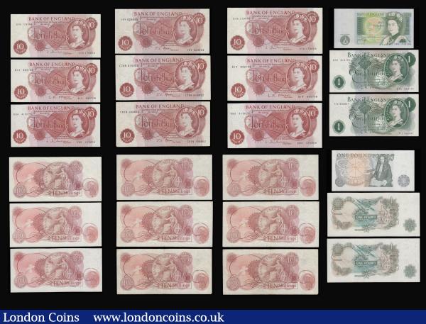 Ten Shillings Britannia in Medallion (6) O'Brien, Hollom and Fforde mixed grades some Unc includes C01N prefix. One Pounds Britannia in Medallion (8) O'Brien, Hollom, Page and Fforde generally EF-Unc, Isaac Newton Page and Somerset (4) Unc  : English Banknotes : Auction 185 : Lot 386