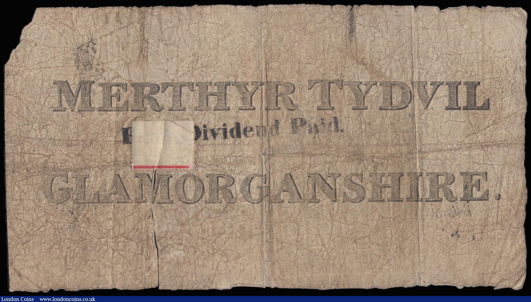 London Coins : A185 : Lot 429 : Merthyr Tydfil Bank, Glamorganshire Ten Shillings 1819 for Thomas Pierce, David Williams & Co., ...