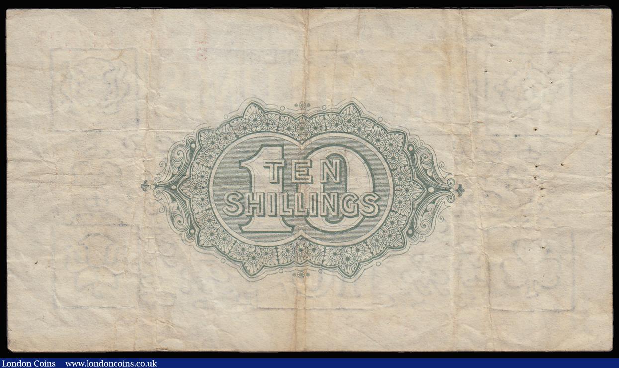 London Coins : A185 : Lot 50 : Ten Shillings Warren Fisher T26 issued 1919 E/3 467827 (No. with dash), Fine
