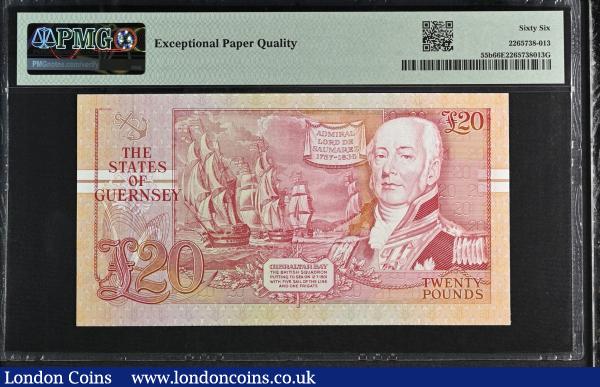 Guernsey 20 Pounds 1991 Pick 55b Trestain E978984 Gem Uncirculated PMG 66 EPQ : World Banknotes : Auction 185 : Lot 500