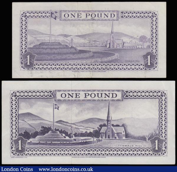 Isle of Man 1 Pounds (2) both Stallard (1961) Pick 25b Unc and (1972) Pick 29a AU  : World Banknotes : Auction 185 : Lot 507