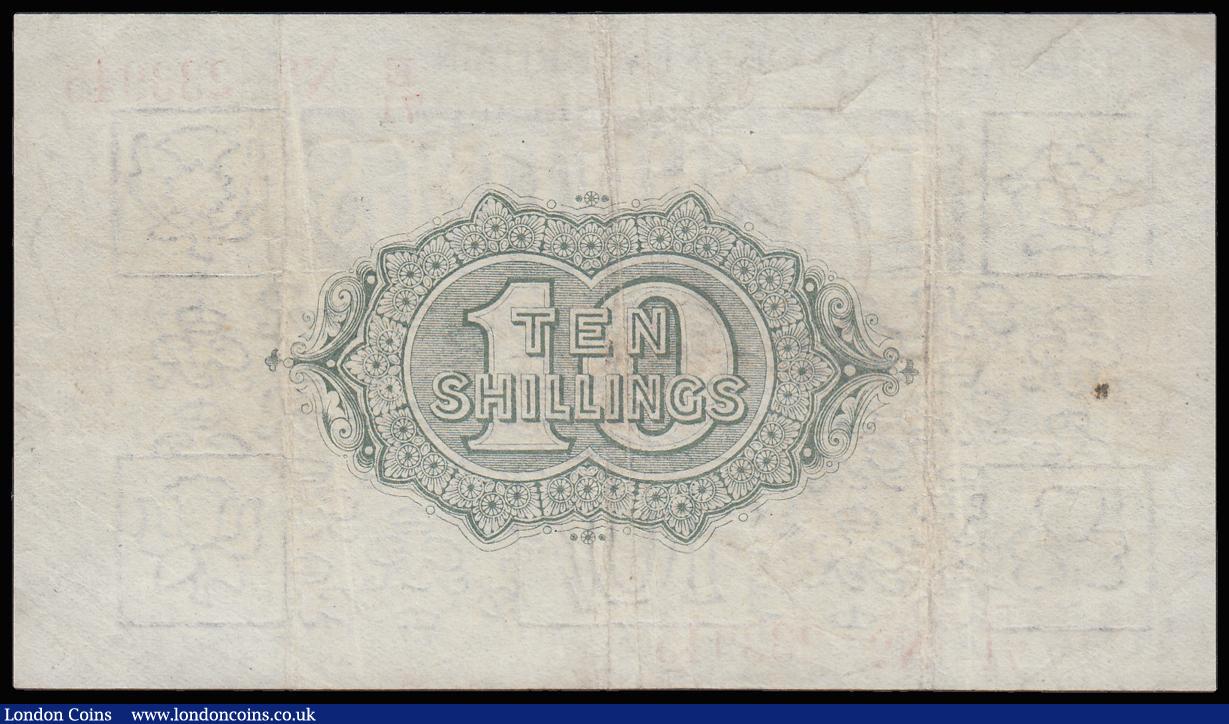 London Coins : A185 : Lot 51 : Ten Shillings Warren Fisher T26 issued 1919 E/71 233945 (No. with dash), VF