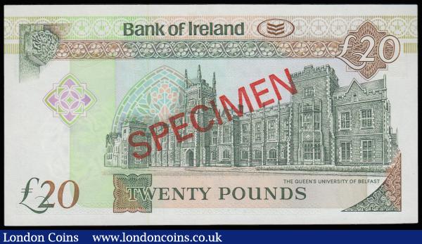 Northern Ireland, Bank of Ireland 20 Pounds 9 May 1991 SPECIMEN A000000 Pick 72s Unc  : World Banknotes : Auction 185 : Lot 537