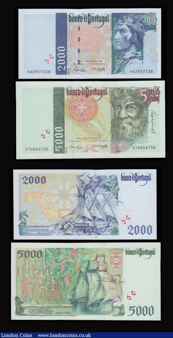 Portugal (4) 1995-97 issues 500, 1000, 2000, and 5000 Escudos Pick 187-190 generally Unc : World Banknotes : Auction 185 : Lot 538