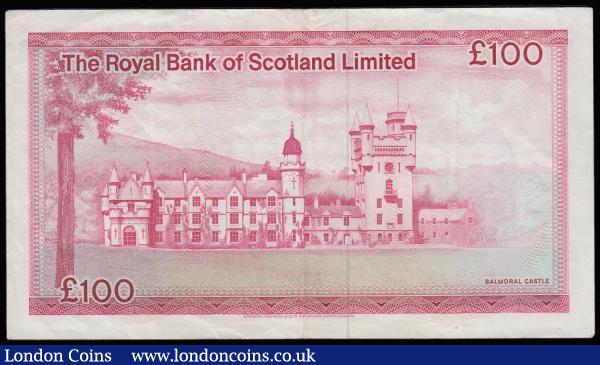 Scotland Royal Bank of Scotland Ltd 100 Pounds dated 1 May 1980 series A/1 164184, Pick 340 VF a seldom offered early dated high value note  : World Banknotes : Auction 185 : Lot 589