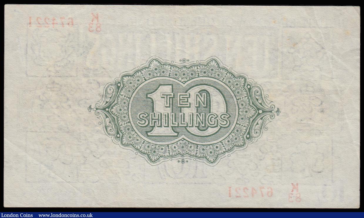 London Coins : A185 : Lot 62 : Ten Shillings Warren Fisher T30 issued 1922 K/83 674221, Good VF