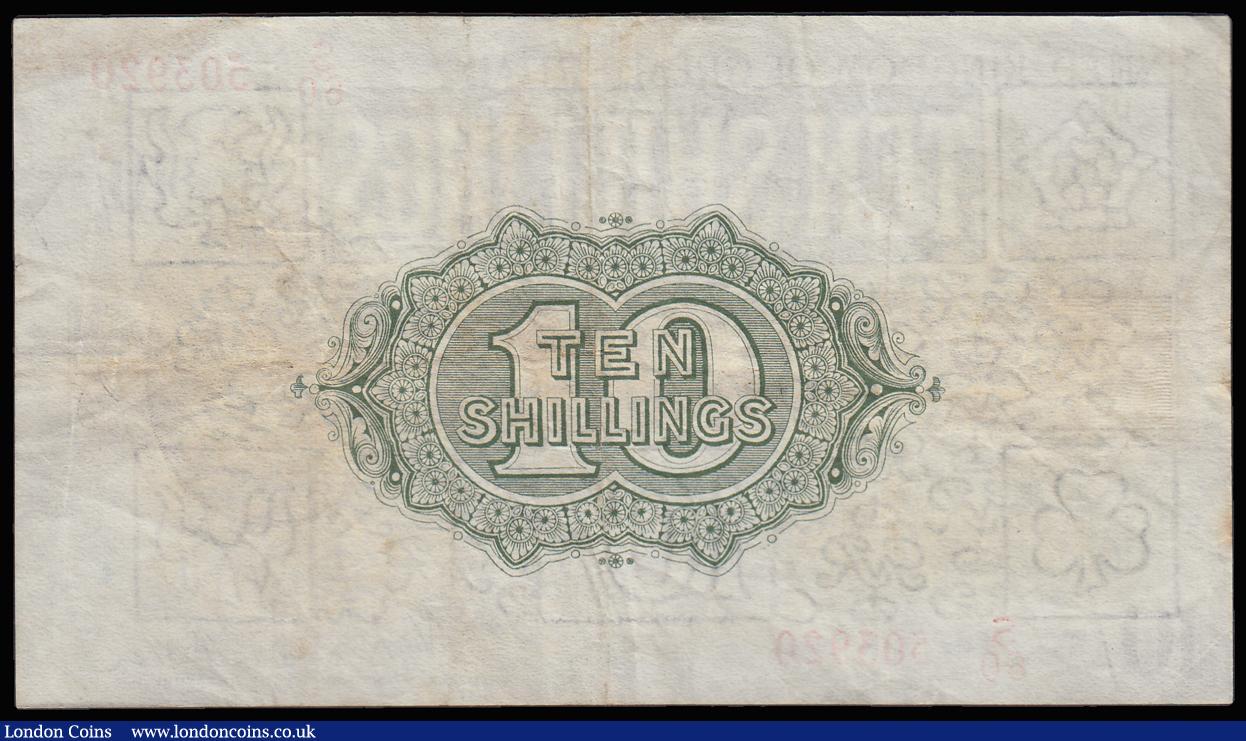 London Coins : A185 : Lot 65 : Ten Shillings Warren Fisher T30 issued 1922 last series S/60 503920, VF