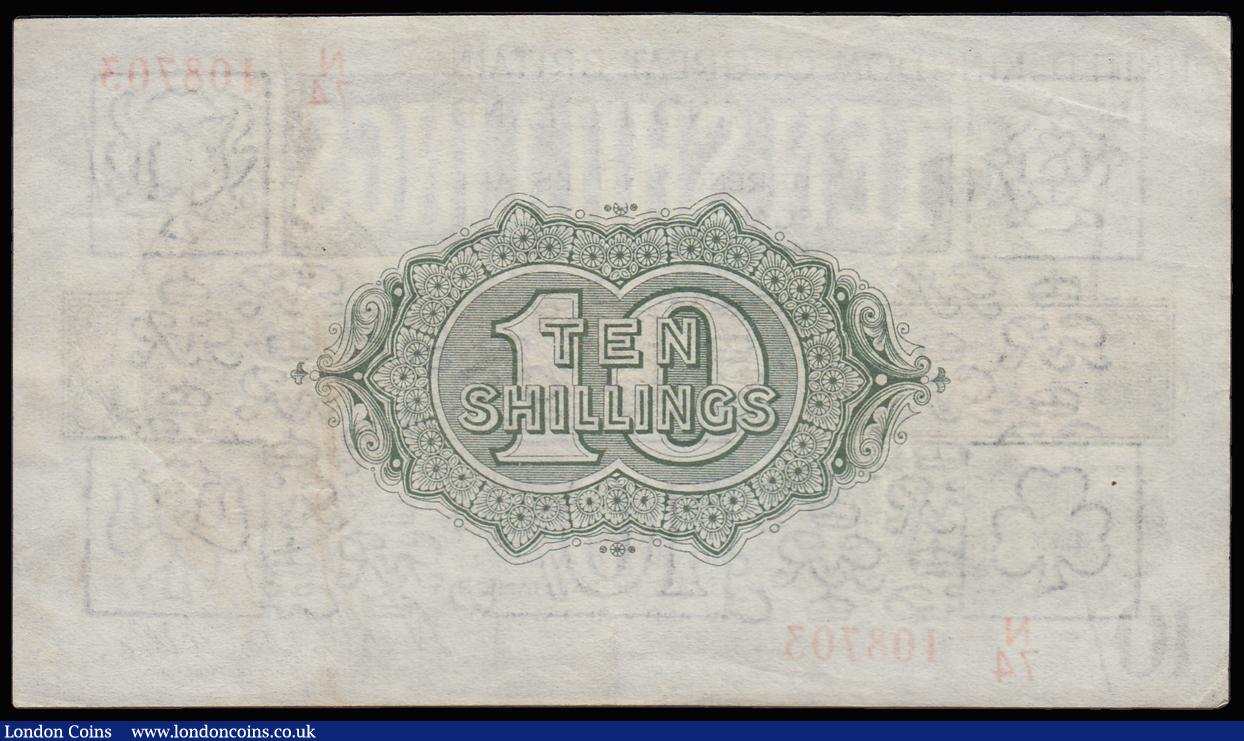 London Coins : A185 : Lot 68 : Ten Shillings Warren Fisher T30 issued 1922 N/74 108703, EF or better a faint stain reverse