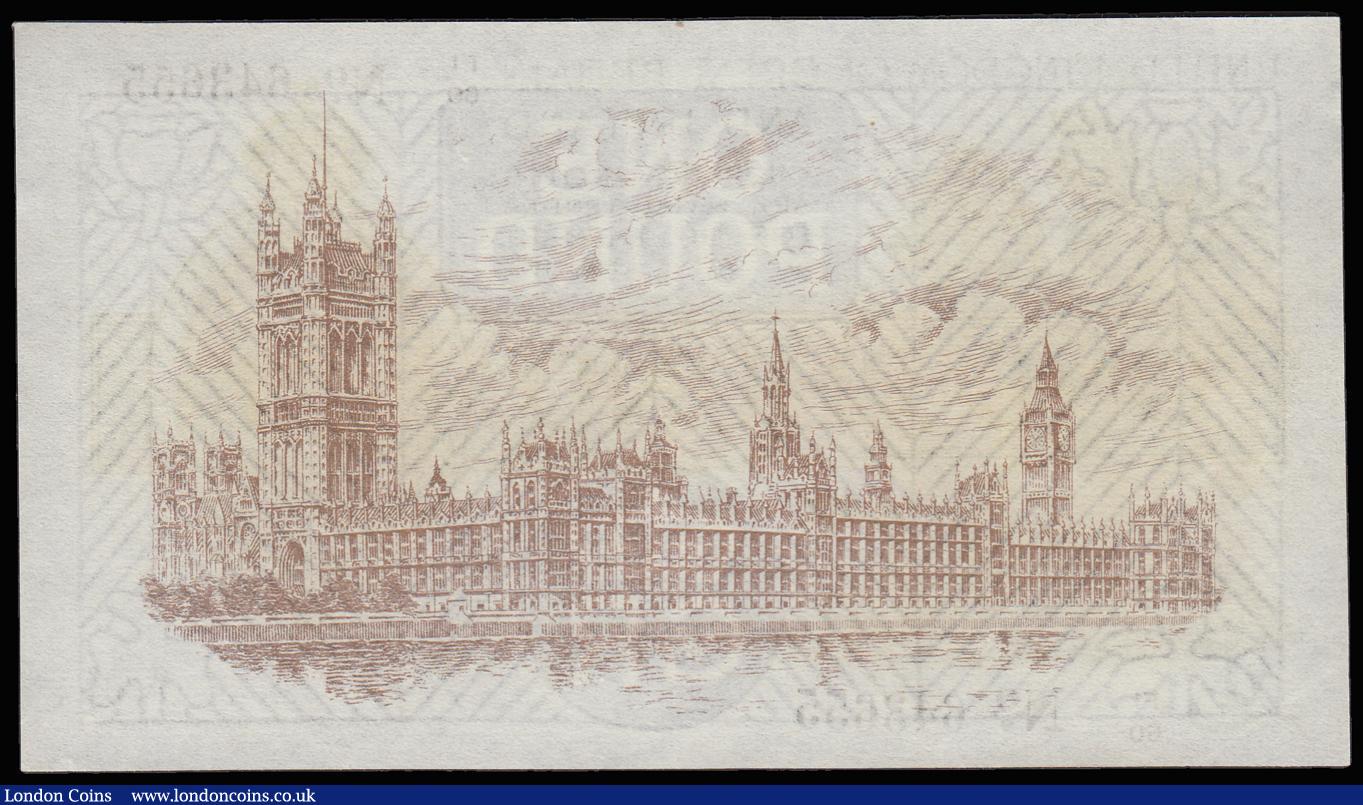 London Coins : A185 : Lot 78 : One Pound Warren Fisher T31 issued 1923, F1/60 643655, portrait KGV at right, AU desirable thus