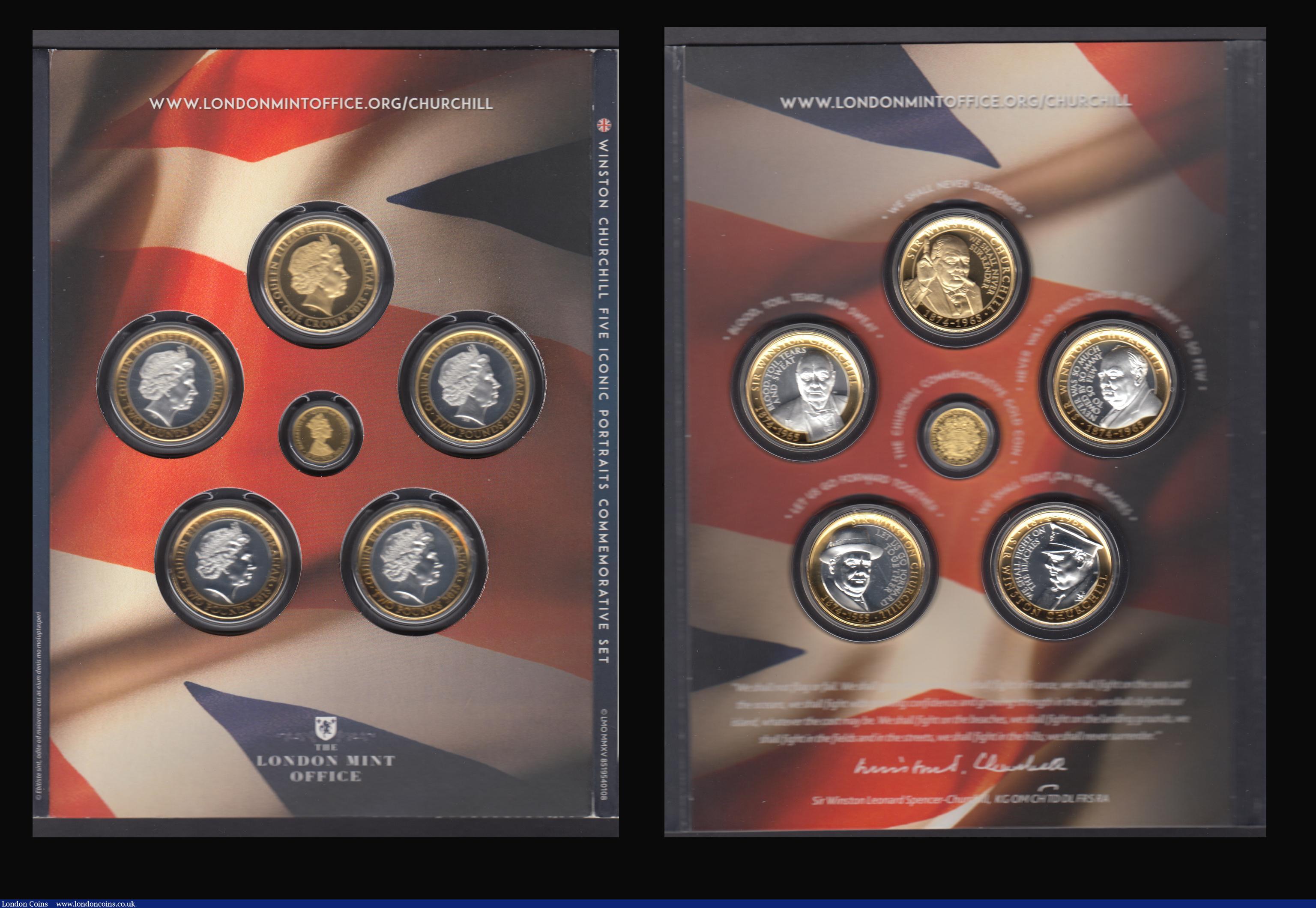 London Coins : A185 : Lot 914 : Gibraltar Sets (2) 2015 Winston Churchill - Inspiration to a Nation a 6-coin set comprising Ten Poun...