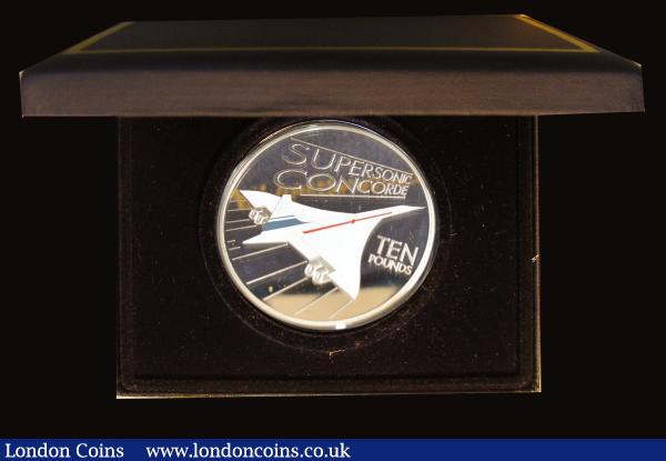 Guernsey Ten Pounds 2009 Concorde Supersonic 5 ounce Silver Proof FDC in Westminster's presentation case with certificate : World Cased : Auction 185 : Lot 919