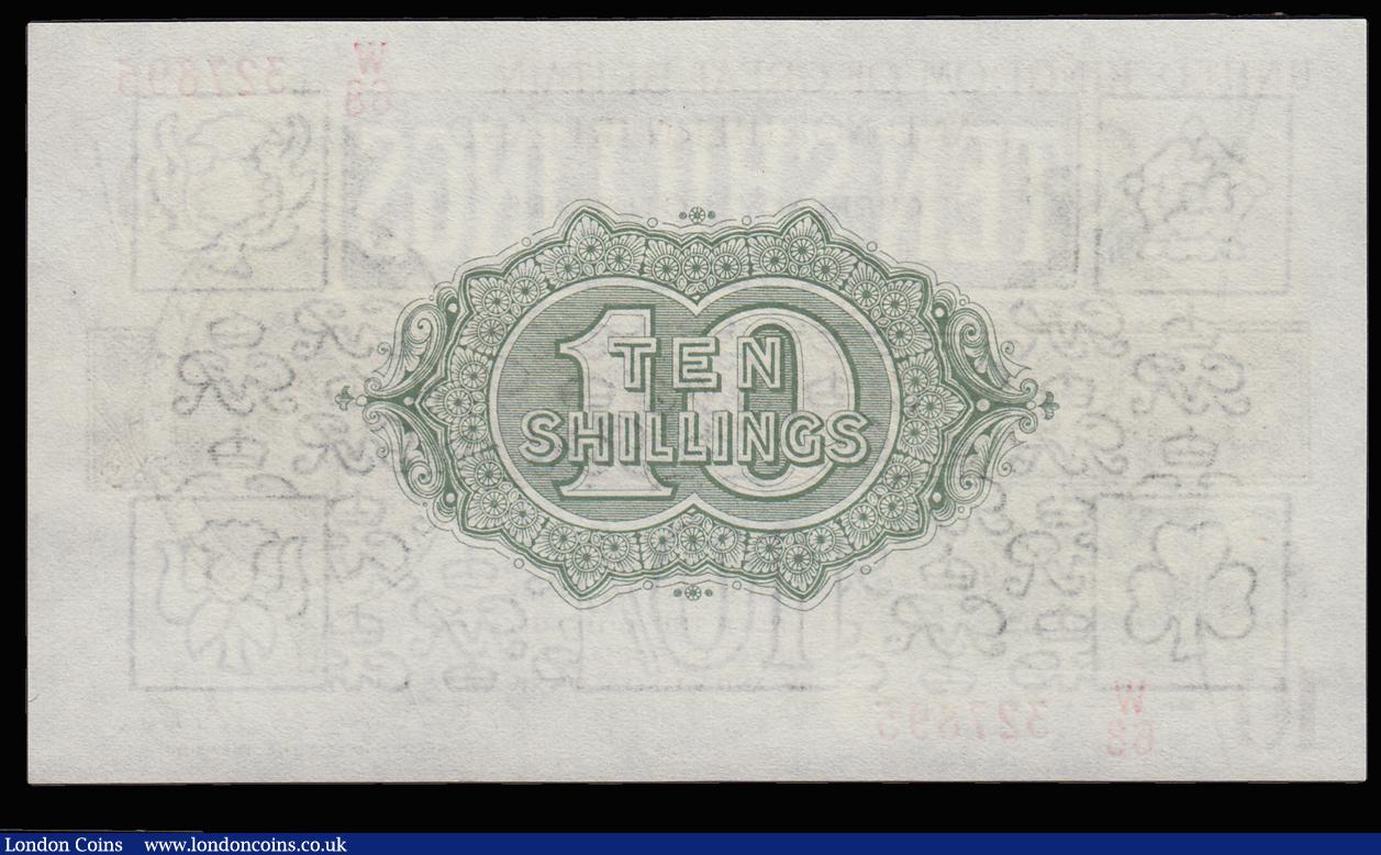 London Coins : A185 : Lot 96 : Ten Shillings Warren Fisher T33 issued 1927 last series W/68 327895, Northern Ireland in title, EF o...