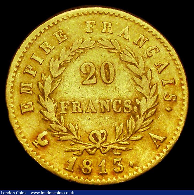 London Coins : A186 : Lot 1034 : France 20 Francs Gold 1813A Paris Mint KM#695.1 Fine