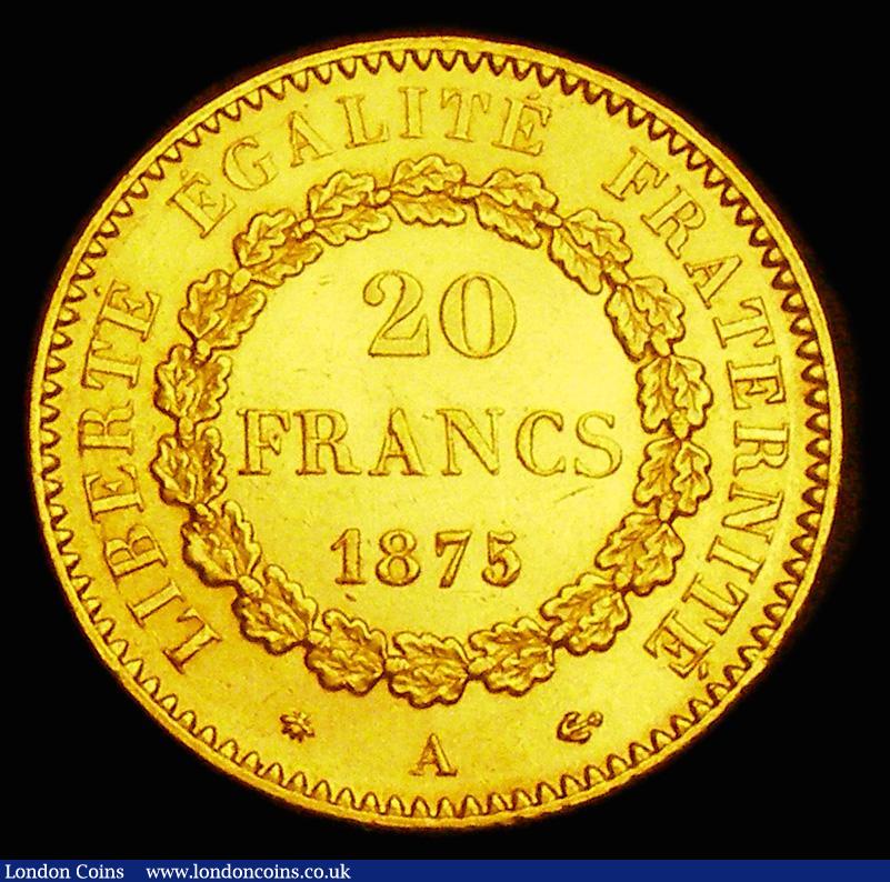 London Coins : A186 : Lot 1043 : France 20 Francs Gold 1875A Paris Mint, KM#825 EF