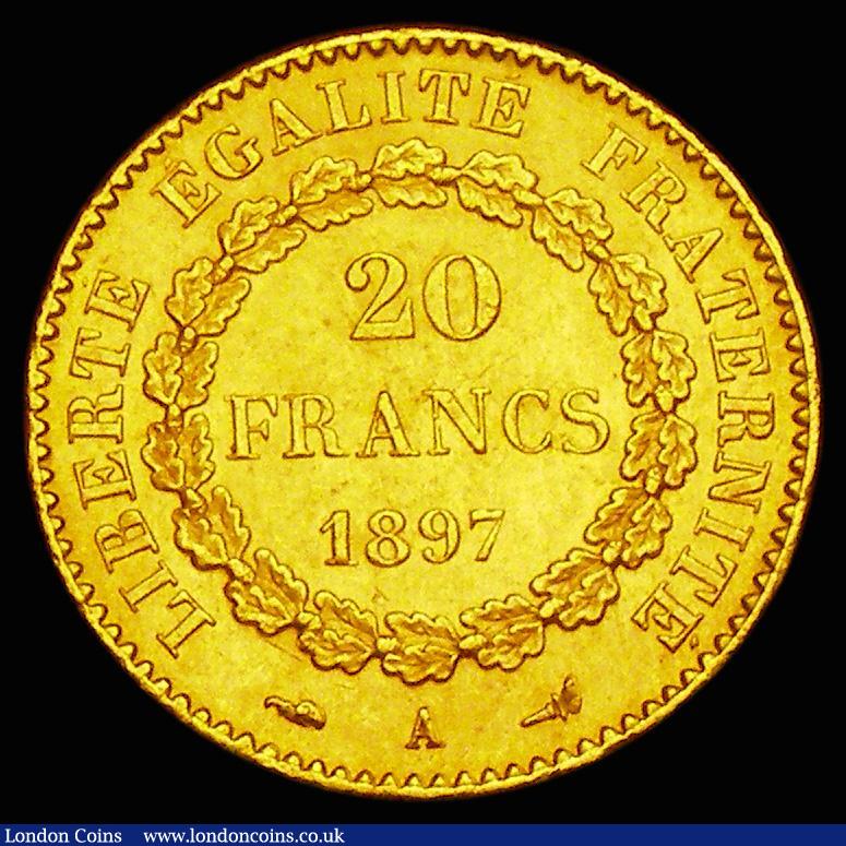 London Coins : A186 : Lot 1049 : France 20 Francs Gold 1897A Paris Mint, KM#825 GVF/NEF