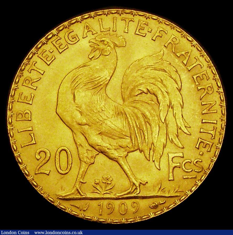 London Coins : A186 : Lot 1052 : France 20 Francs Gold 1909 KM#857 UNC with full lustre