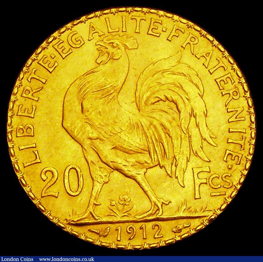 London Coins : A186 : Lot 1054 : France 20 Francs Gold 1912 KM#857 Lustrous UNC with the odd small rim nick