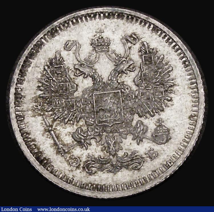 London Coins : A186 : Lot 1167 : Russia Ten Kopeks 1908 CПЪ ЗЪ Y#20a.2 NEF with some flecks of toning