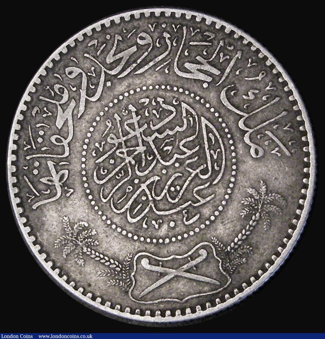 London Coins : A186 : Lot 1169 : Saudi Arabia - Hejaz & Nejd Sultanate Half Riyal AH1348 KM#11 Good Fine, Very rare