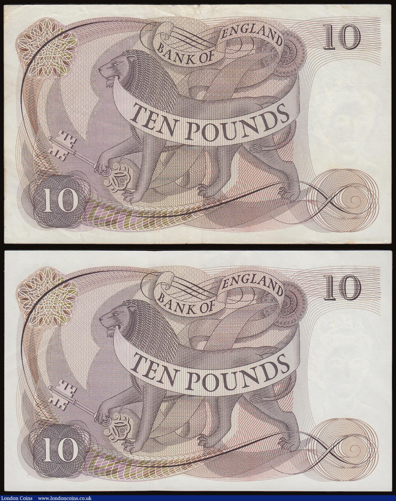 London Coins : A186 : Lot 124 : Ten Pounds Hollom B299 issued 1964 (2) prefixes A11 and A31 AU