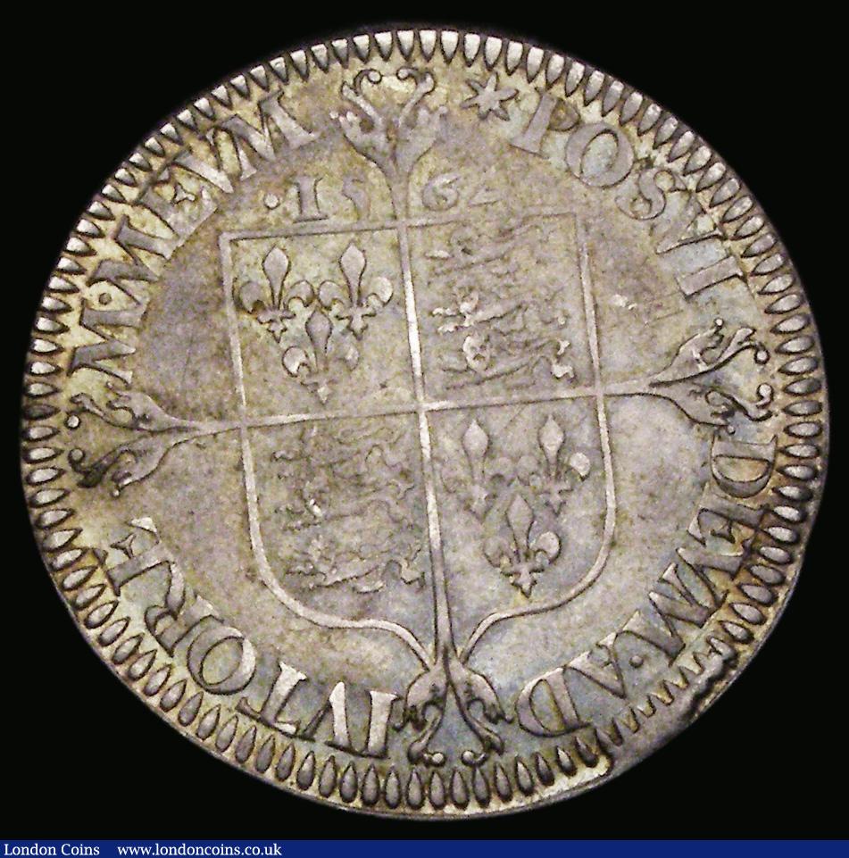 London Coins : A186 : Lot 1292 : Sixpence 1562 Milled issue, Large Broad Bust, Elaborately decorated dress, S.2596 mintmark Star, 3.1...