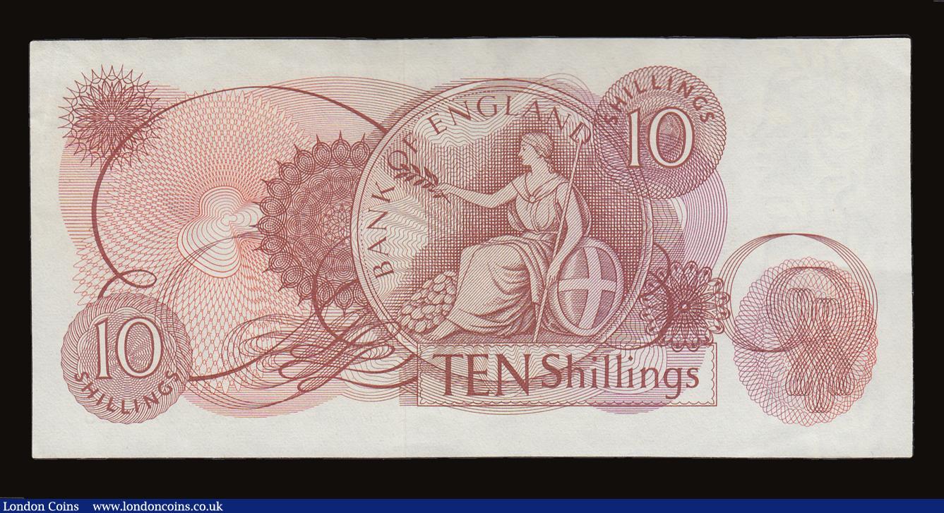 London Coins : A186 : Lot 146 : Ten Shillings Fforde B309 issued 1967 the very first run 26R 270125, EF-AU  and scarce with a faint ...