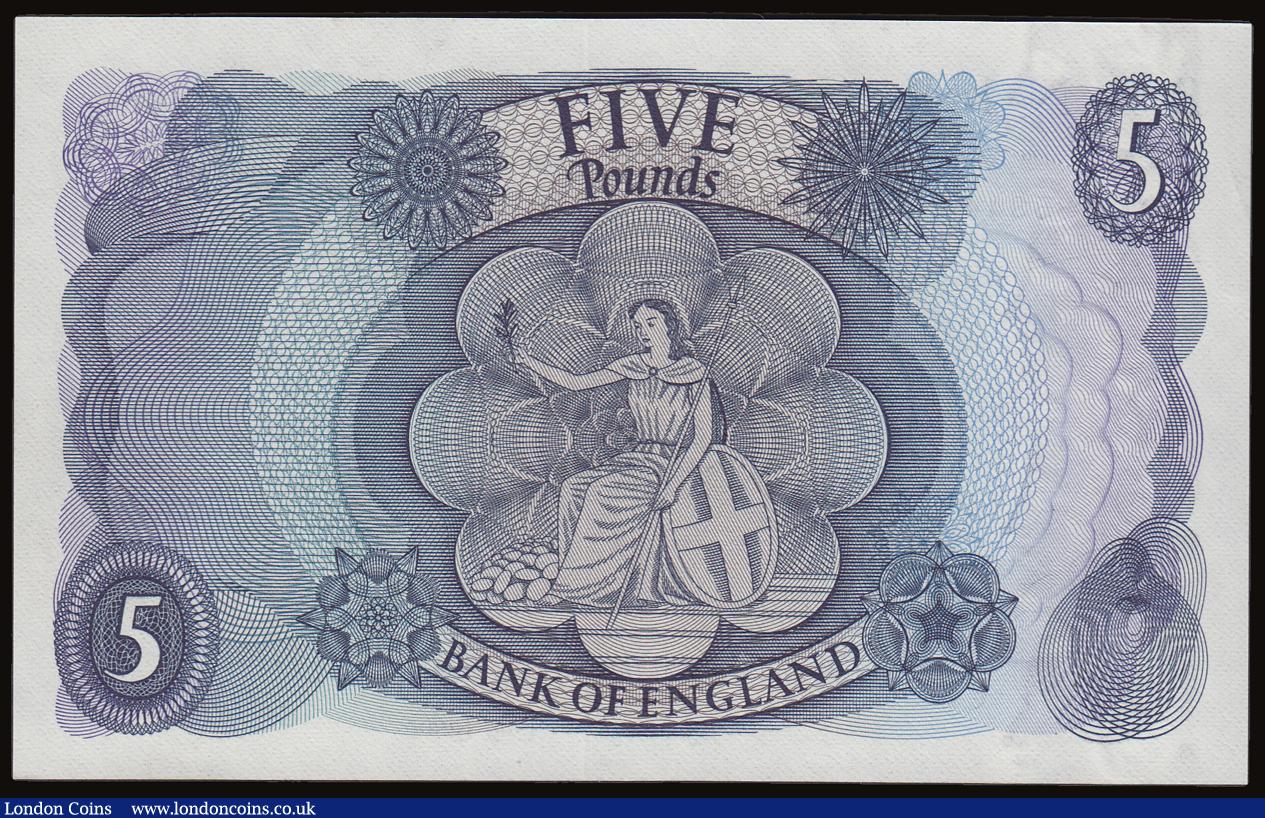 London Coins : A186 : Lot 157 : Five Pounds Page B324 issued 1971 last series 36H 858444 Unc and seldom offered