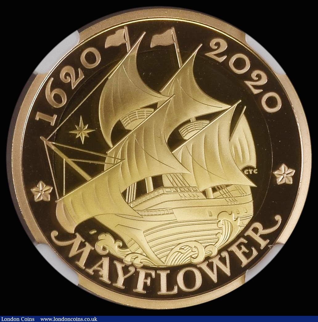 London Coins : A186 : Lot 517 : Two Pounds 2020 400th Anniversary of the Voyage of the Mayflower, Gold Proof S.K60, in an NGC holder...