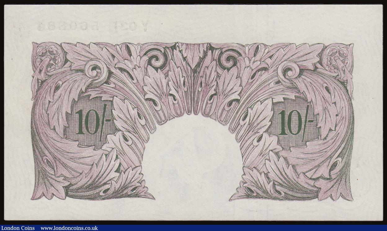 London Coins : A186 : Lot 56 : Ten Shillings Peppiatt mauve B251 issued 1940 Y03E prefix, UNC