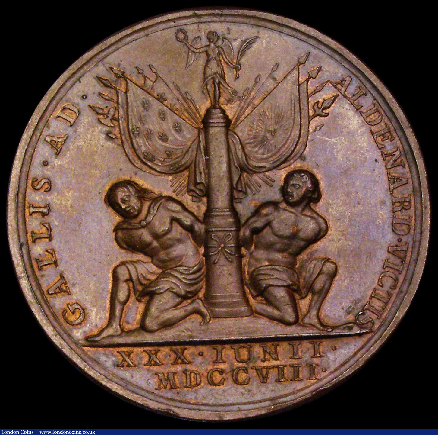 London Coins : A186 : Lot 728 : Battle of Oudenarde 1708 44mm diameter in bronze by J. Croker, Obverse: Bust left crowned and draped...