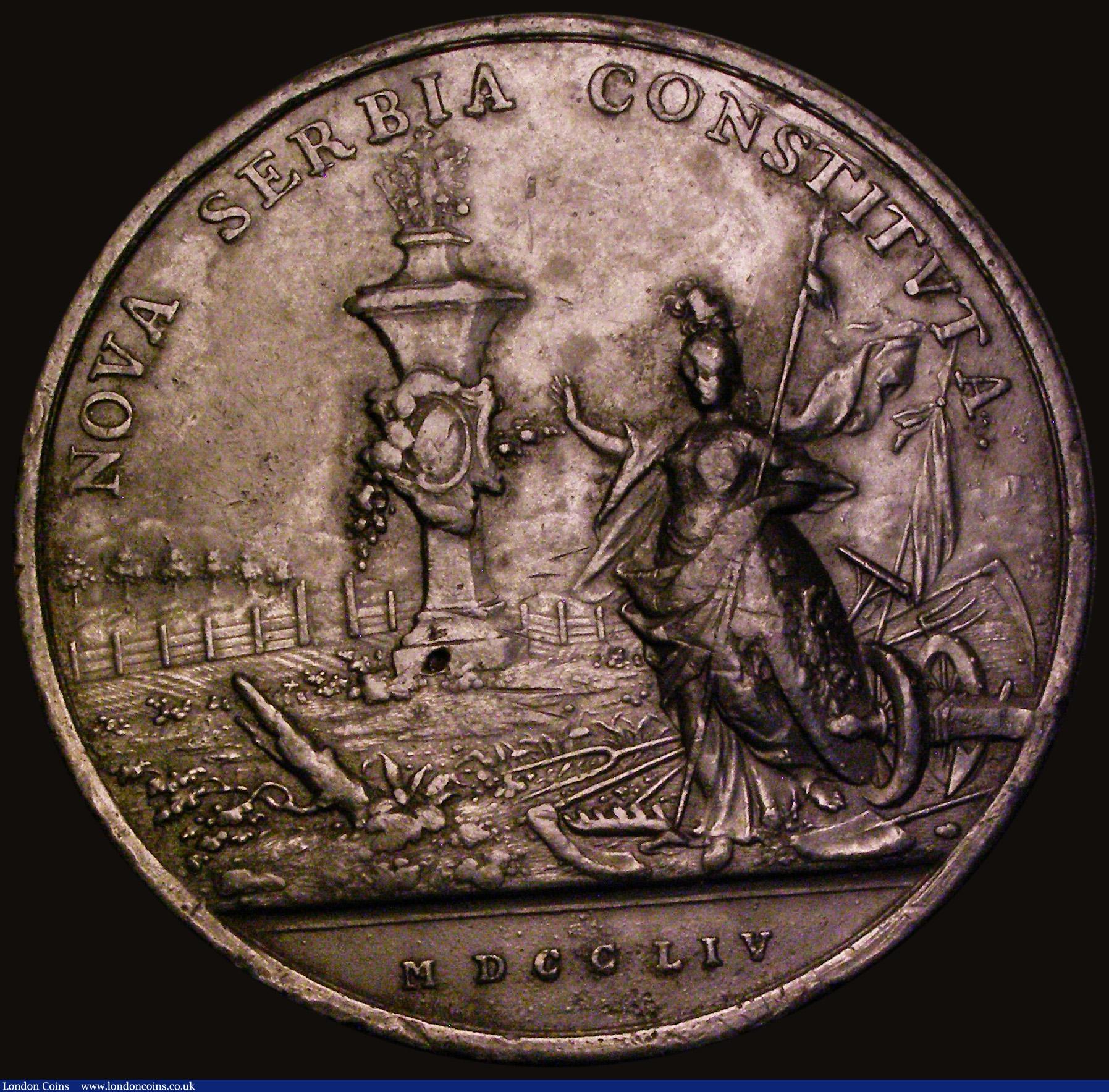 London Coins : A186 : Lot 734 : Russia Support of Serbs over the Ottoman Turks, 62mm diameter in Pewter by G. Waecher Obverse: Bust ...