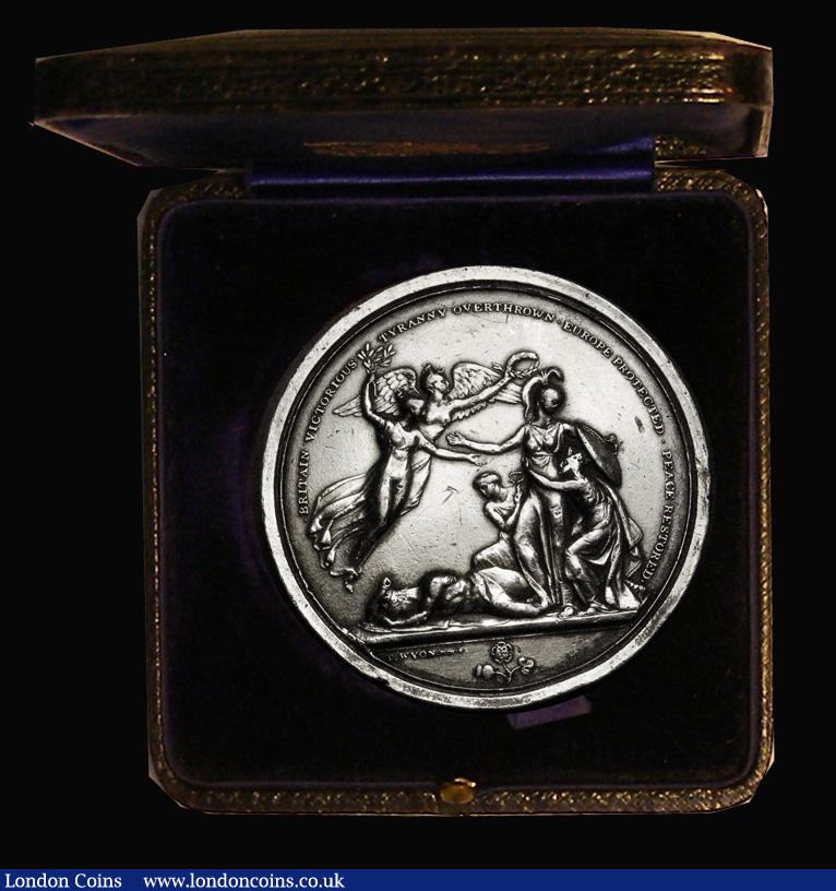 London Coins : A186 : Lot 748 : Liverpool Pitt Club and the Peace of Paris 1814 54mm diameter in silver by Thomas Wyon, Obverse: Bar...