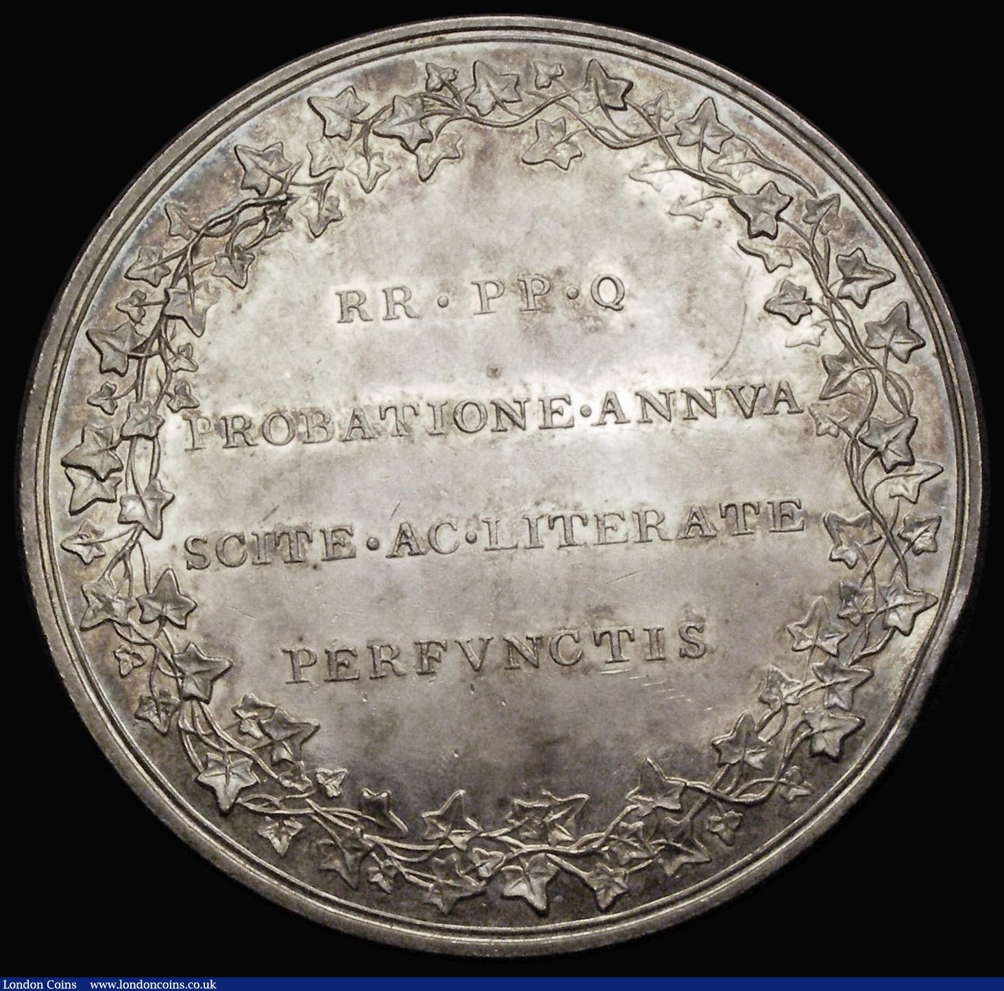 London Coins : A187 : Lot 1047 : Stonyhurst College award medal (c.1832) 53mm diameter in silver, by T. Halliday, Obverse: Tower gate...