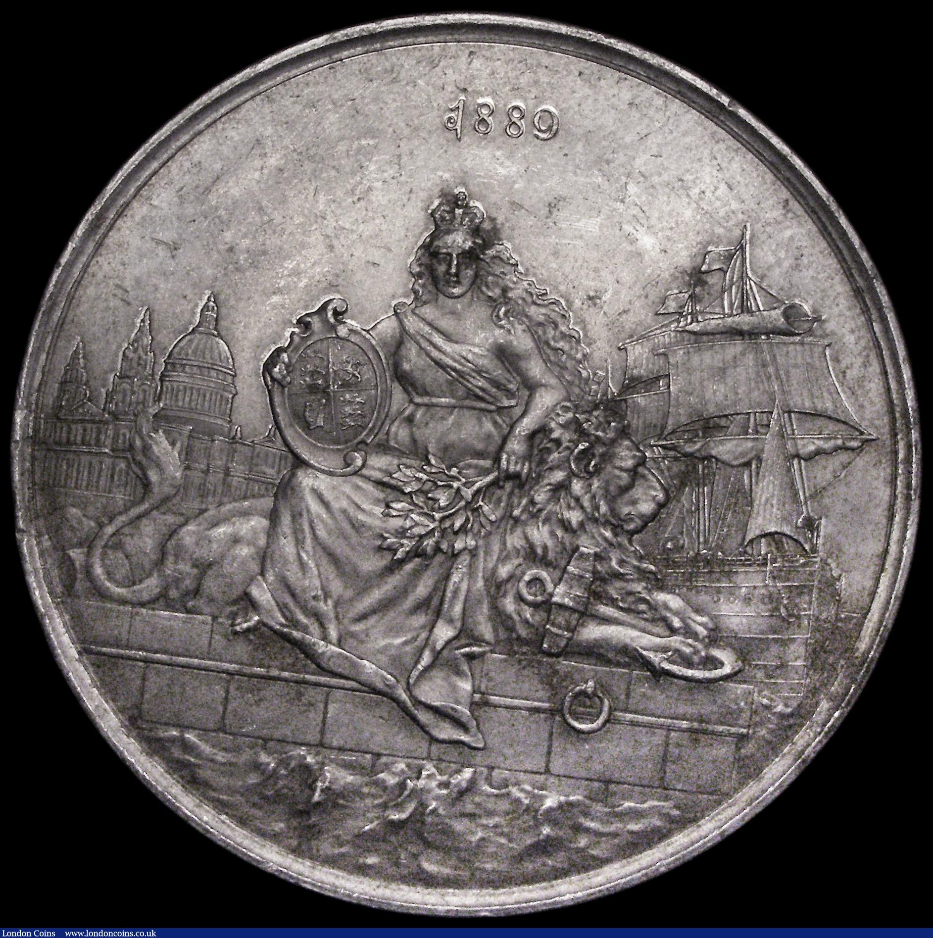 London Coins : A187 : Lot 1140 : Queen Victoria 70th Birthday 1889 65mm diameter, appears to be struck in aluminium, by Messrs. L.C.L...