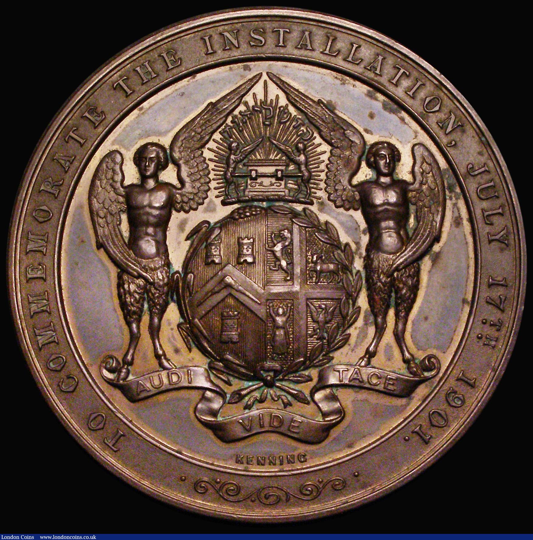 London Coins : A187 : Lot 1165 : Masonic - H.R.H. The Duke of Connaught 1901 Installation of the United Grand Lodge of England 76mm d...