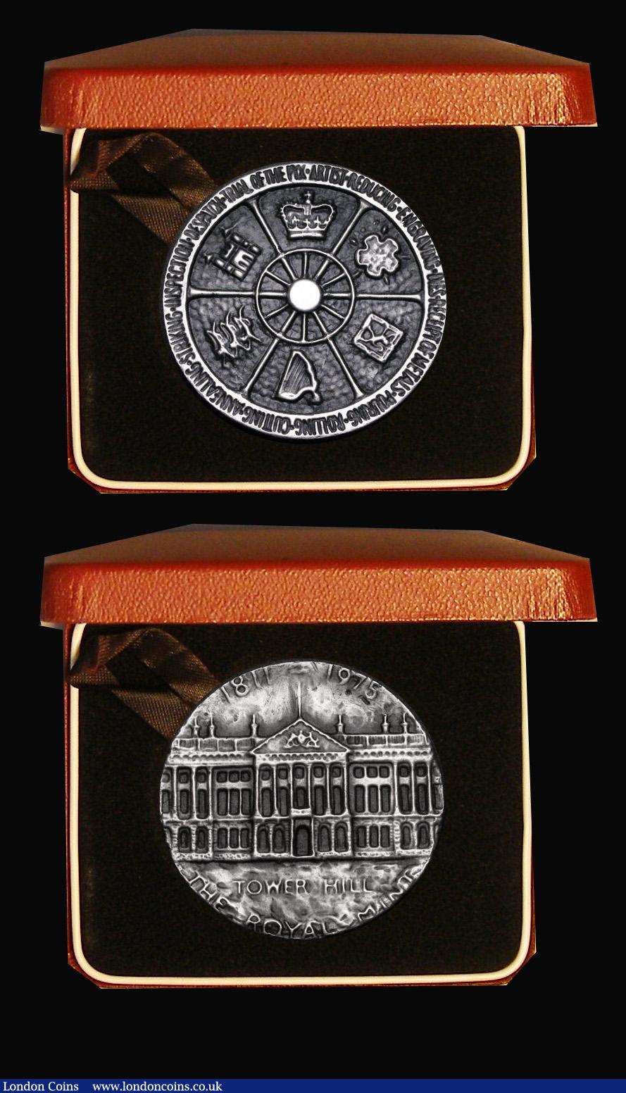 London Coins : A187 : Lot 1229 : Medals 20th Century in silver (2) End of Royal Mint Production at Tower Hill 1975 54mm diameter cast...