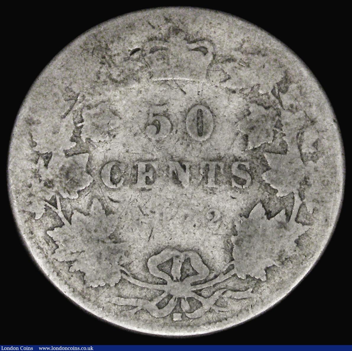 London Coins : A187 : Lot 1325 : Canada 50 Cents 1872H Inverted A for V in VICTORIA, KM#6, Fair, Extremely Rare in all grades, the er...